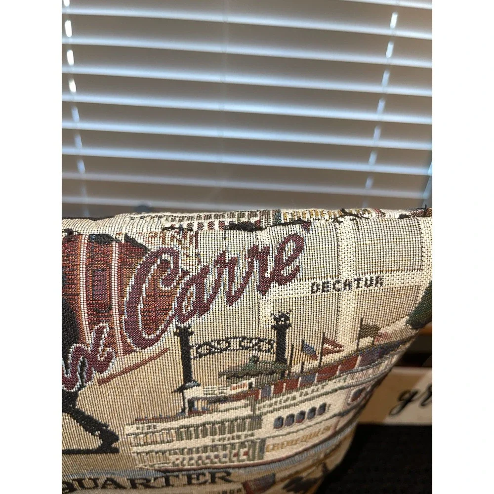 Vintage New‎ Orleans Jazz Themed Tapestry Pillows - Set Of 2